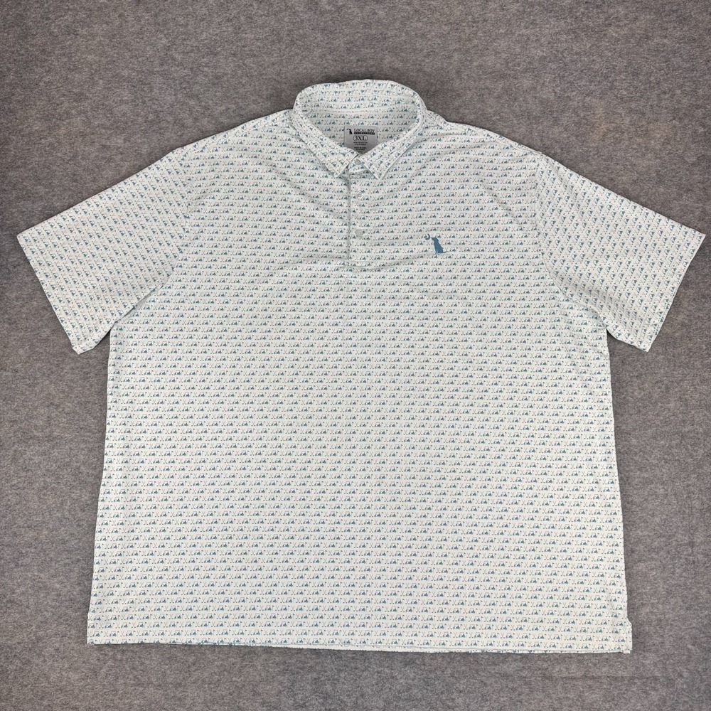 Local Boy Outfitters Dirty Myrtle Golf Polo Shirt Golf Cart AOP White Mens 3XL